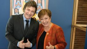 Javier Milei con la titular del FMI