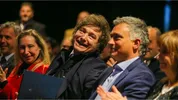 Sebastián Pareja, Javier Milei y Karina Milei.