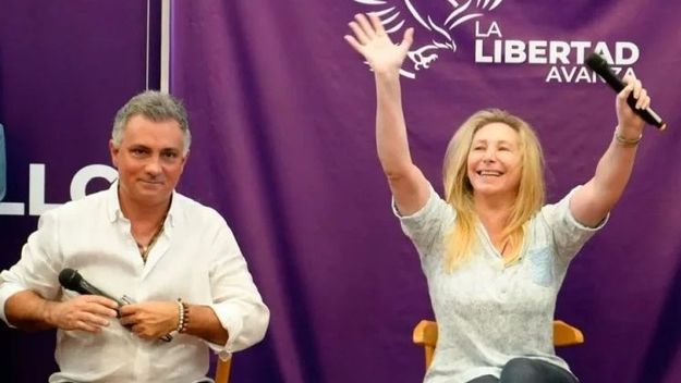 Sebastián Pareja y Karina Milei.