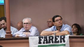 Dirigentes del agro de Entre Ríos siguiendo de cerca el debate del proyecto de ley de fitosanitarios.