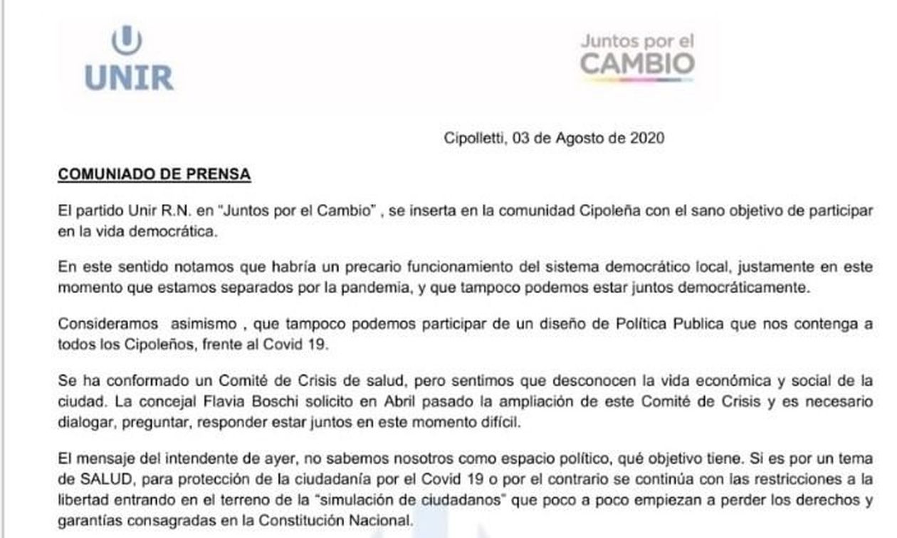 Unir Cipolletti Río Negro