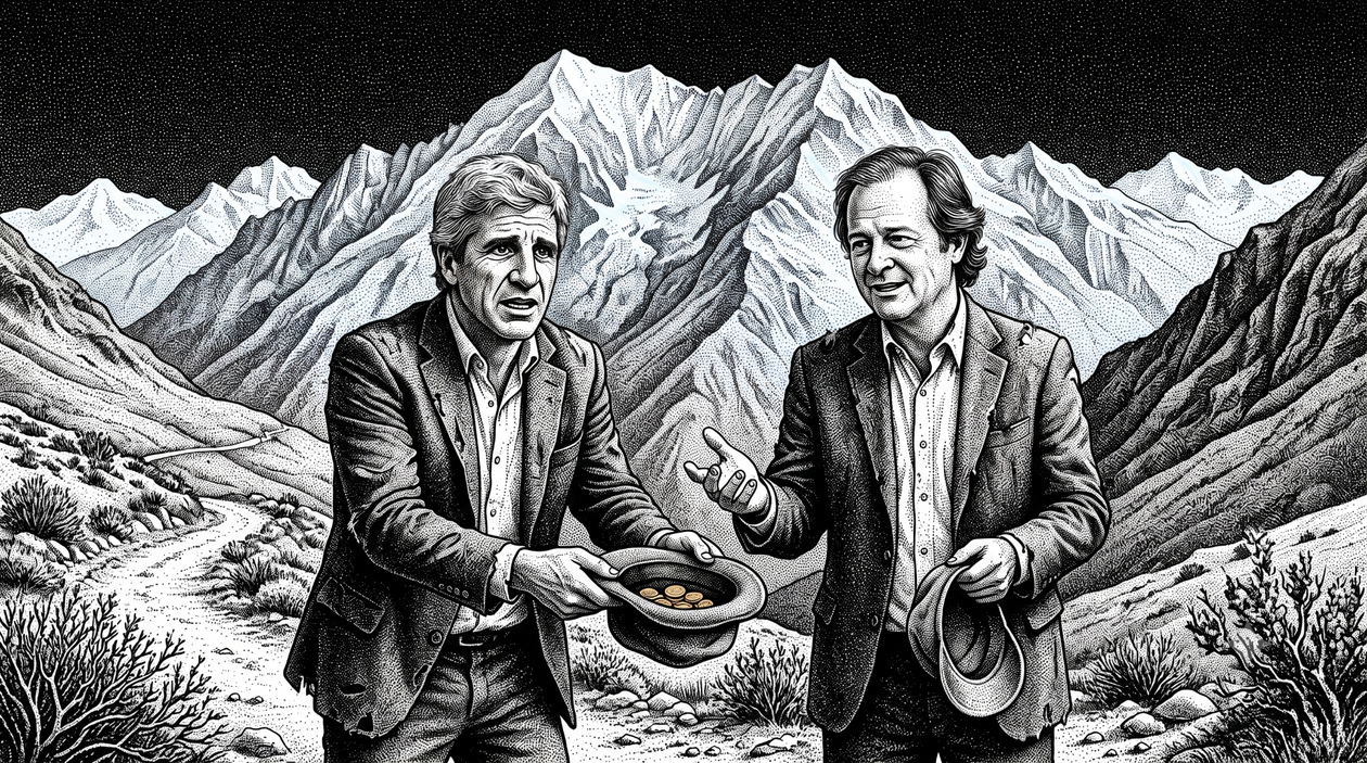 Toto Caputo y el secretario de Energía, Daniel González, se encomiendan al RIGI y pasan la gorra: sin dólares no hay reelección de Javier Milei (imagen generada con IA).