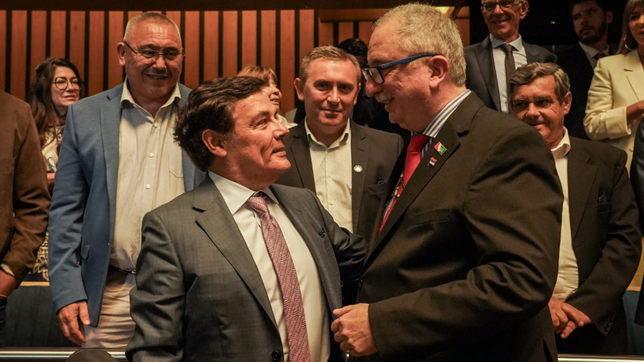Carlos Rovira, el líder de la renovación en Misiones junto al gobernador Hugo Passalacqua. 