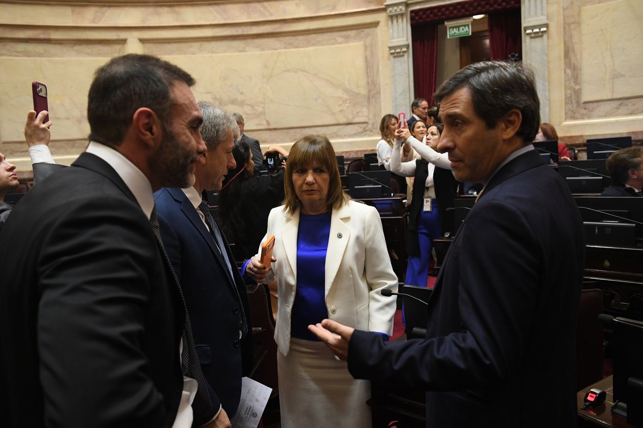 Patricia Bullrich durante la sesión del Senado en la que se aprobaron los pliegos de Mahiques.&nbsp;