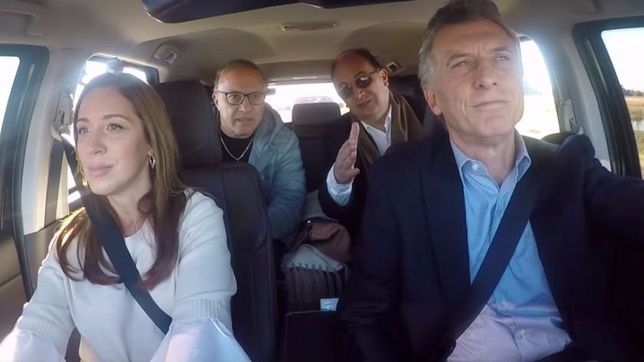campana sobre ruedas: macri y vidal recorren obras en un auto