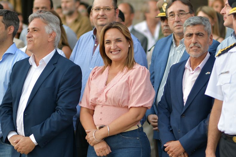 Martín Llaryora, Myrian Prunotto y Juan Pablo Quinteros