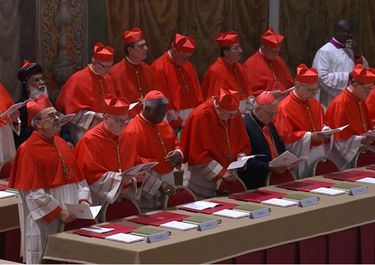 Los cardenales en la Capilla Sixtina para elegir al sucesor de Jorge Bergoglio