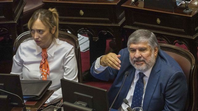 Anabel Fernández Sagasti y José Mayans en el Senado.
