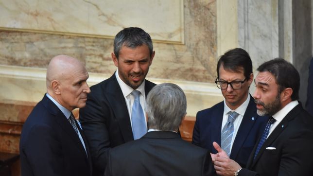 Espert y Martín Menem en el Congreso, durante la presentación del Presupuesto.