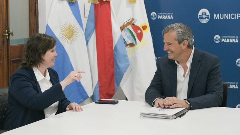 La radical Lucía Varisco&nbsp;y el candidato a gobernador por Más para Entre Ríos, Adán Bahl.