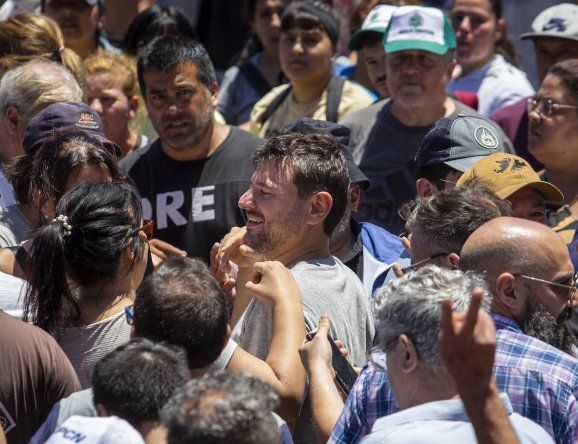 Juan Grabois en la marcha de la CGT, las dos CTA, ATE y movimientos sociales en Tribunales. (Foto: NA)