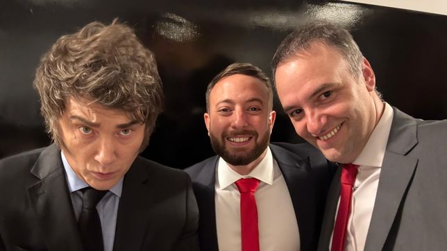 Javier Milei, Agustín Laje y Manuel Adorni