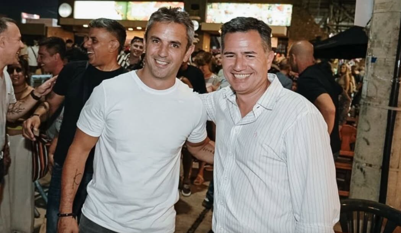 Gabriel Bornoroni y Martín Menem en el Festival de Jesús María, enero del 2025.