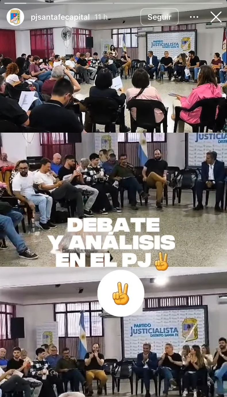 Imágenes del plenaraio del peronismo de Santa Fe, así fue publicado en las redes del PJ.