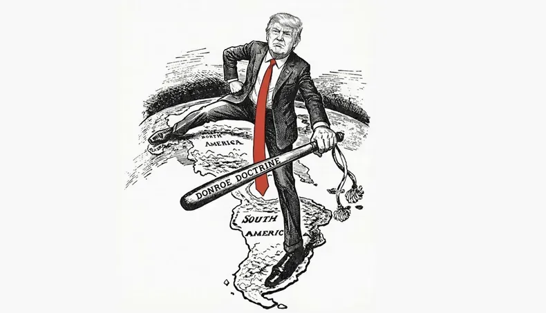 Donald Trump, dueño de América Latina, según una viñeta publicada en las redes sociales por su equipo paraoficial de comunicación.