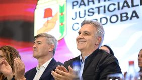 Martín Llaryora y Daniel Passerini en campaña por Provincias Unidas