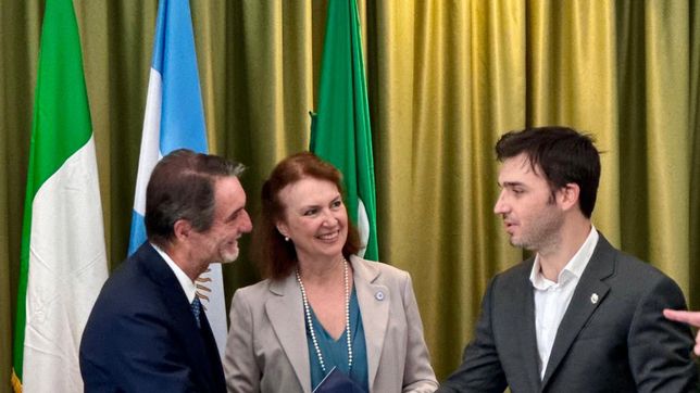 Ignacio Torres, gobernador de Chubut, junto a la Canciller Diana Mondino.