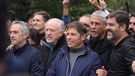 Axel Kicillof y su equipo de gobierno en la marcha de la CGT. Foto: Pilar Camacho.