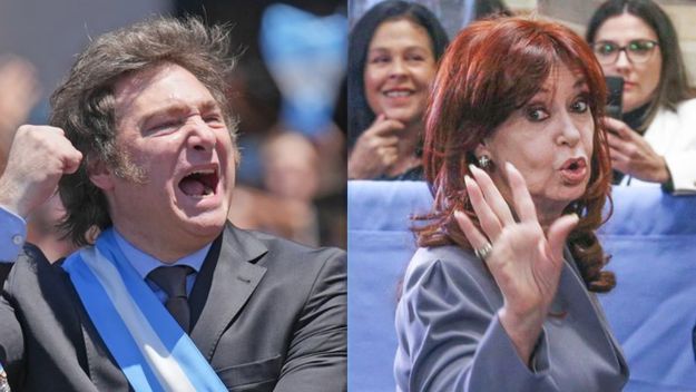 Javier Milei y Cristina Fernández de Kirchner.