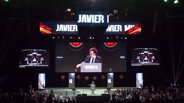 Javier Milei en la cumbre de Vox de España