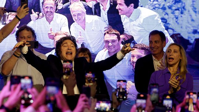 Javier Milei en el festejo de LLA 