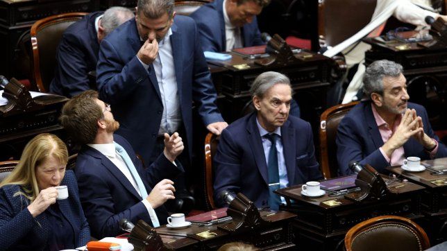 Nicolás Massot, Miguel Ángel Pichetto (Encuentro Federal) con Cristian Ritondo (PRO). Esperan el llamado a extraordinarias.&nbsp;
