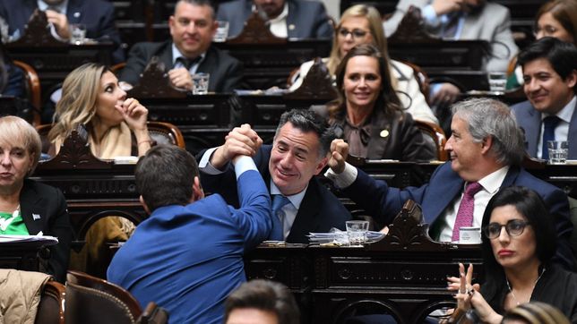 Gabriel Bornoroni, jefe de La Libertad Avanza, durante la votación de la ley Hojarasca, de Federico Sturzenegger.&nbsp;
