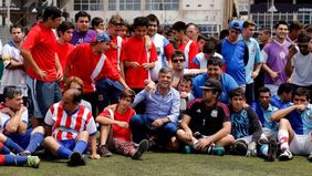Junto a 150 chicos, Zabaleta participó de una jornada de inclusión