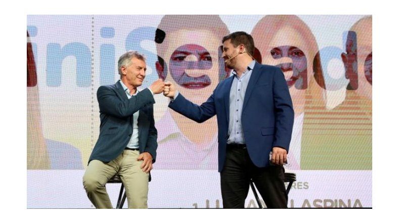 Federico Angelini y Mauricio Macri, en un acto en 2021.