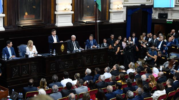 Axel Kicillof en la apertura de sesiones en la Legislatura bonaerense.