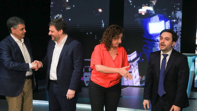 Jorge Macri (Juntos por el Cambio), Leandro Santoro (Unión por la Patria), Ramiro Marra (La Libertad Avanza) y Vanina Biasi (Frente de Izquierda).