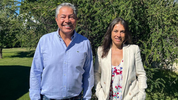 Rolando Figueroa y Lucila Crexell. La senadora tiene un voto clave en el Senado para aprobar o rechazar la Ley ómnibus XS.