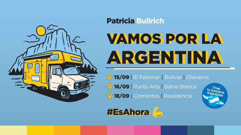 Patricia Bullrich estrena motorhome y sale a la ruta para intentar