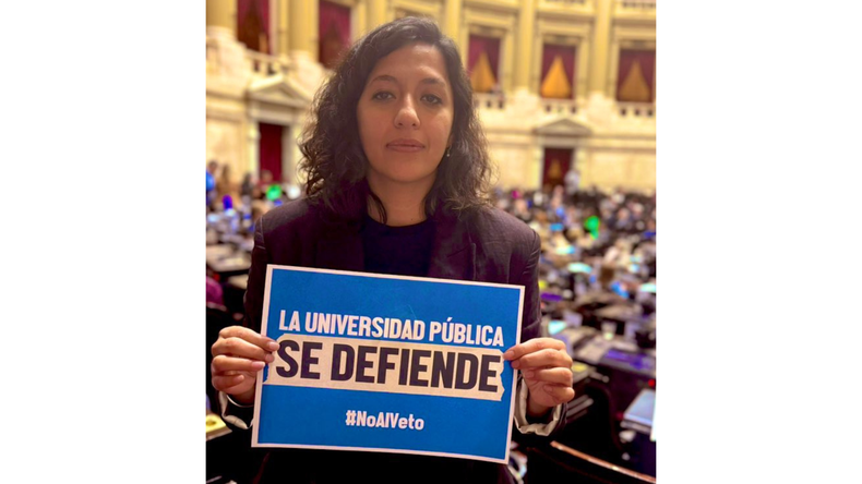 Leila Chaher es la referente de La Cámpora de Jujuy y tiene mandato en la Cámara de Diputados hasta el 2025. 