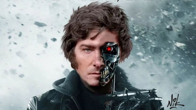Javier Milei, caracterizado como Terminator