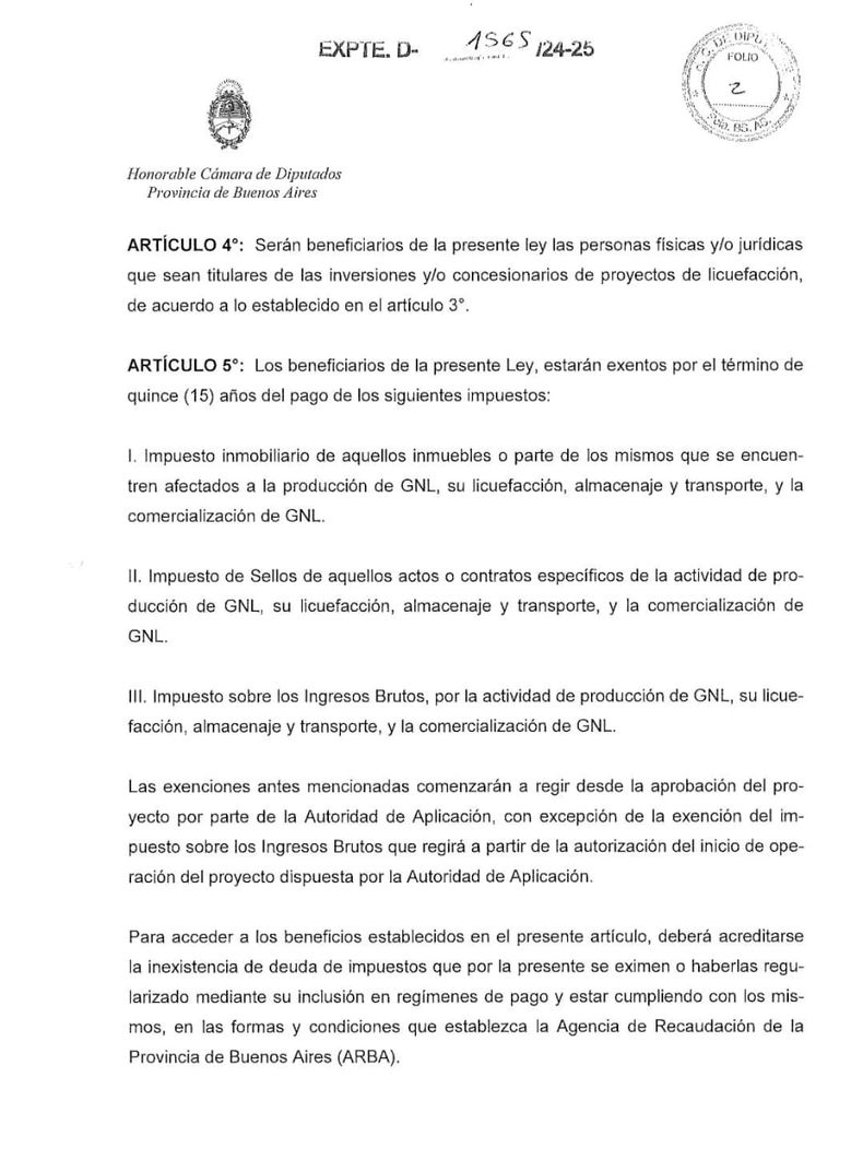 El proyecto que el PRO presentó en la Legislatura bonaerense.