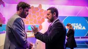 Juan Monteverde de Ciudad Futura y el peronista Roberto Sukerman en los estudios de El Tres (Ana Isla / Rosario3)