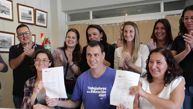 Roque Jaimes encabezó la lista Cekeste que se declaró ganadora de las elecciones de Amsafe en Rosario.