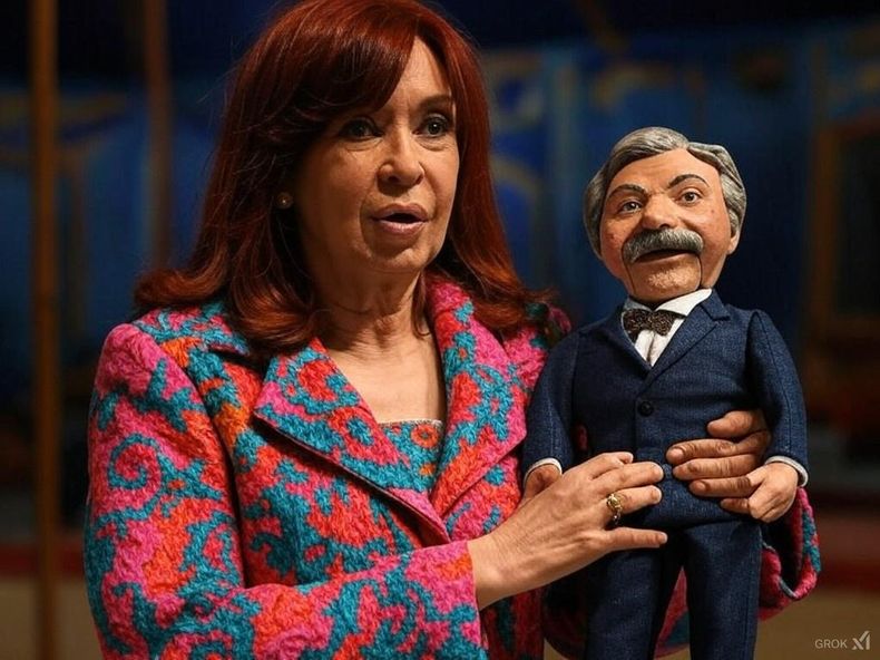 CFK con Alberto Fernández (Imagen generada por IA) 
