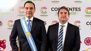 Diego Pellegrini junto al gobernador Gustavo Valdés.&nbsp;