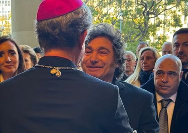 Javier Milei y Victoria Villarruel en el primer tedeum patrio de su gestión