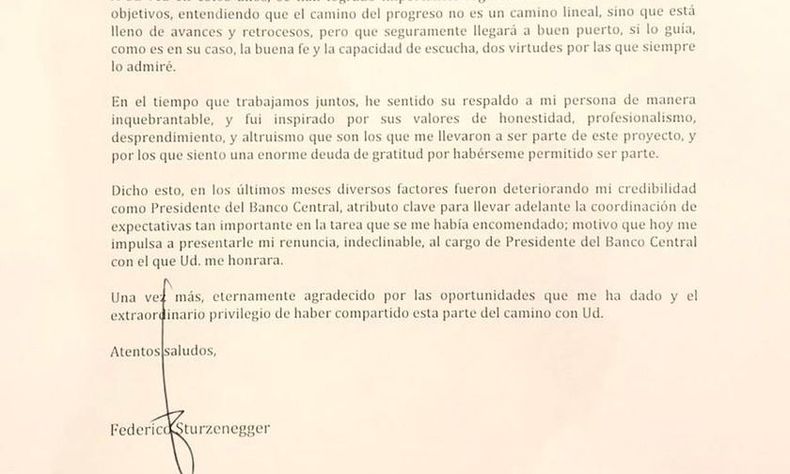 BCRA Carta Sturzenegger BCRA Carta Sturzenegger