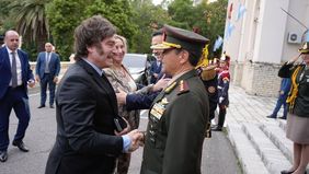 Javier Milei, Karina Milei y Carlos Presti