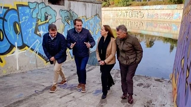 la formula macri - vidal sorprendio en la plata y recorrio el arroyo del gato