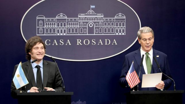 Javier Milei y Scott Bessent.