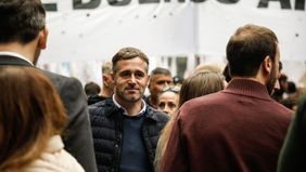 Federico Achával participó de la movilización contra la ley ómnibus.