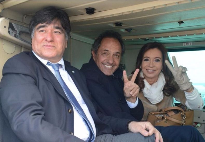 2015: Cristina Fernández de Kirchner, Daniel Scioli y Carlos Zannini. 