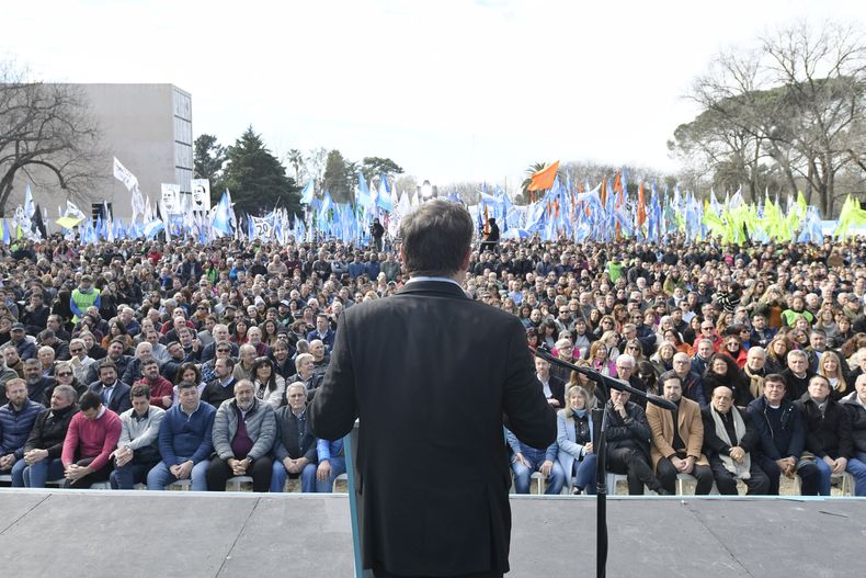 Axel Kicillof, en el acto en la Quinta de San Vicente.