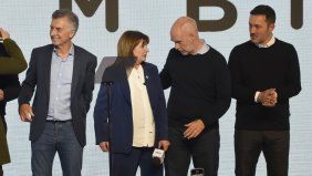 Mauricio Macri, Patricia Bullrich, Horacio Rodríguez Larreta y Luis Petri en Parque Norte el 13 de agosto. Mauricio Macri, Patricia Bullrich, Horacio Rodríguez Larreta y Luis Petri en Parque Norte el 13 de agosto.