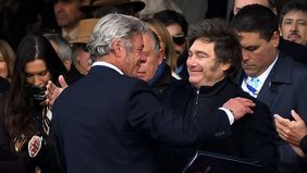 Javier Milei y Nicolás Pino.&nbsp;